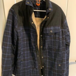 Men's Black and Blue Plaid Jacket